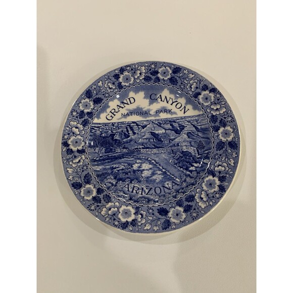 Grand Canyon Collector's Plate Blue & White Olde English Staffordshire 6-3/4" - Picture 1 of 2